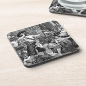  piraten die strijden en op het schip Drink Bier Onderzetter (Linkerzijde)