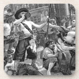 piraten die strijden en op het schip Drink Bier Onderzetter