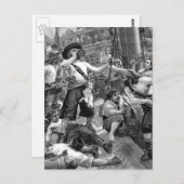  piraten die strijden en op het schip Drink Briefkaart (Voorkant / Achterkant)