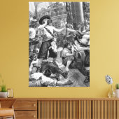 piraten die strijden en op het schip Drink Canvas Afdruk (Insitu (Woonkamer))