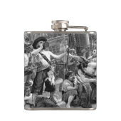  piraten die strijden en op het schip Drink Heupfles (Achterkant)