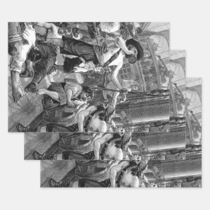 piraten die strijden en op het schip Drink Inpakpapier Vel