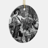  piraten die strijden en op het schip Drink Keramisch Ornament (Rechts)