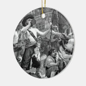  piraten die strijden en op het schip Drink Keramisch Ornament (Links)