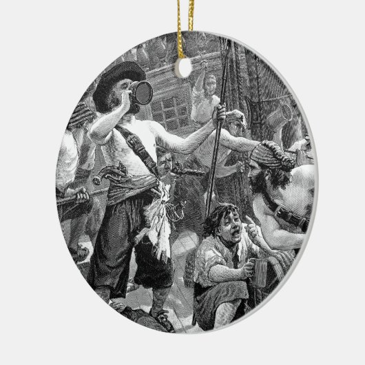  piraten die strijden en op het schip Drink Keramisch Ornament (Links)