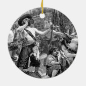  piraten die strijden en op het schip Drink Keramisch Ornament (Achterkant)