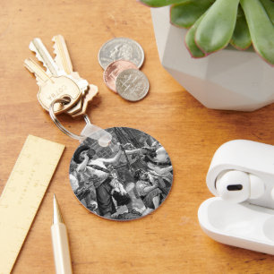  piraten die strijden en op het schip Drink Sleutelhanger