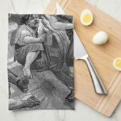  piraten die strijden en op het schip Drink Theedoek (Quarter Fold)