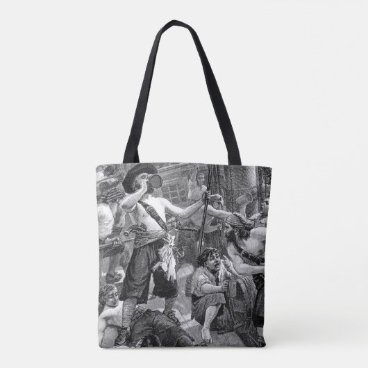  piraten die strijden en op het schip Drink Tote Bag (Achterkant)