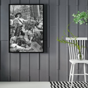  piraten Drink en strijdende tegen het schip Poster