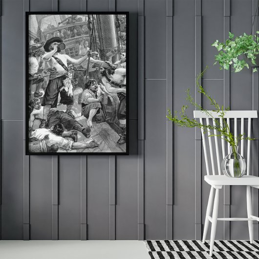  piraten Drink en strijdende tegen het schip Poster