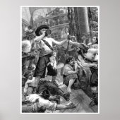  piraten Drink en strijdende tegen het schip Poster (Voorkant)