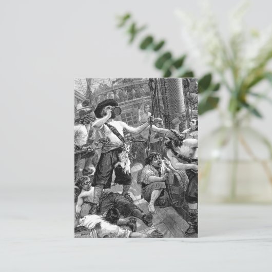  piraten Drink op de scheepsuitnodiging Kaart (Staand voorkant)