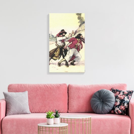  Piraten, Duel tot de dood op het strand Canvas Afdruk (Insitu (Woonkamer))