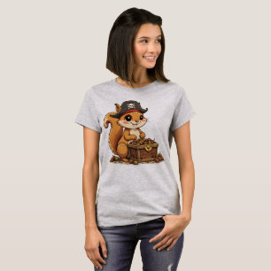 Piraten-eekhoorn met eikel-schat Funny Cute Kid T-shirt
