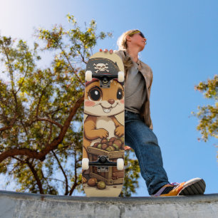 Piraten-eekhoorn met eikel-schat Funny Schattig Ki Persoonlijk Skateboard