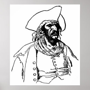  Piraten, een Buccaneer Sketch van Howard Pyle Poster