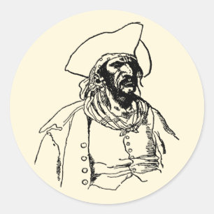  Piraten, een Buccaneer Sketch van Howard Pyle Ronde Sticker
