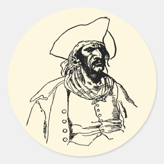  Piraten, een Buccaneer Sketch van Howard Pyle Ronde Sticker (Voorkant)
