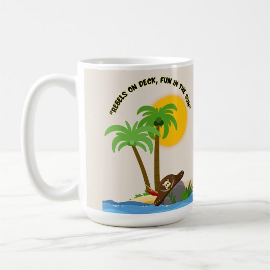 piraten eiland strand koffiemok (Links)