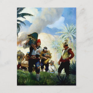 “Piraten en Buit” door NC Wyeth Briefkaart