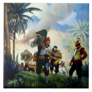 “Piraten en Buit” door NC Wyeth Tegeltje