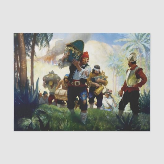 “Piraten en Buit” door NC Wyeth Tissuepapier (Voorkant)