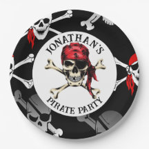 PIRATEN EN GEKRUISTE BOTJES Papieren bord