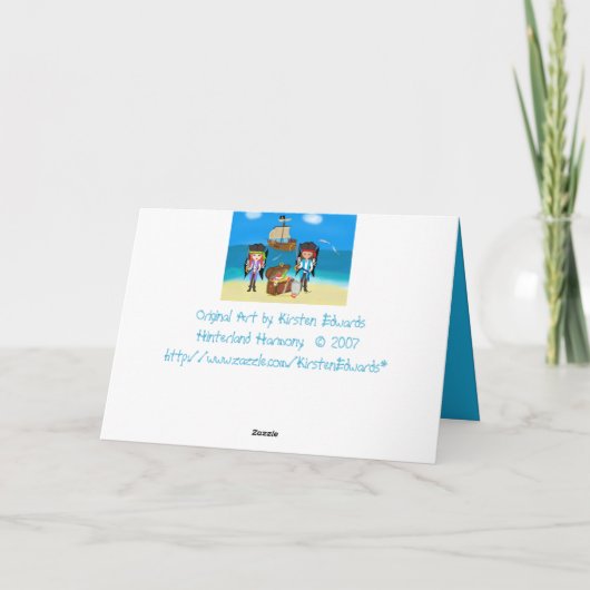 Piraten en het Wenskaart van de Schat Kaart (Achterkant)