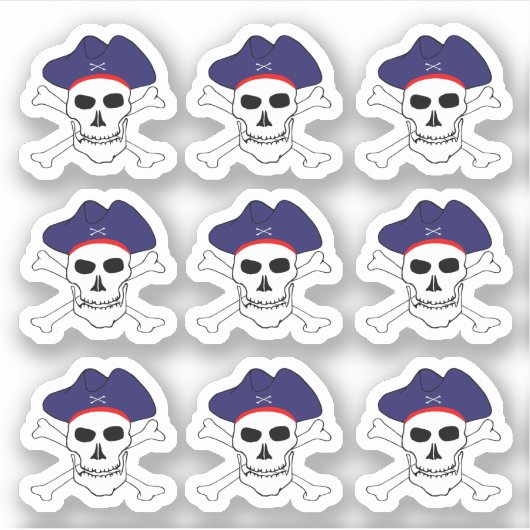 Piraten en Kapitein Jack, schedel X botten/set Sticker (Voorkant)