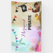 Piraten en Mermaids Birthday Party Banner (Verticaal)