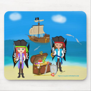 Piraten en schatkist Use Mousepad Muismat