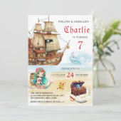 Piraten en zeemeerlingen Kinderen van Birthday Kaart (Staand voorkant)