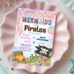Piraten en Zeemeerminnen Gezamenlijke Verjaardagsu Kaart