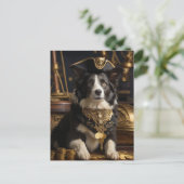 Piraten Feestje Uitnodiging Briefkaart (Staand voorkant)