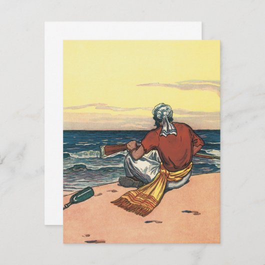  piraten, gemareend op een verlaten eiland (Voorkant / Achterkant)