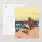 piraten, gemareend op een verlaten eiland briefkaart (Voorkant / Achterkant)