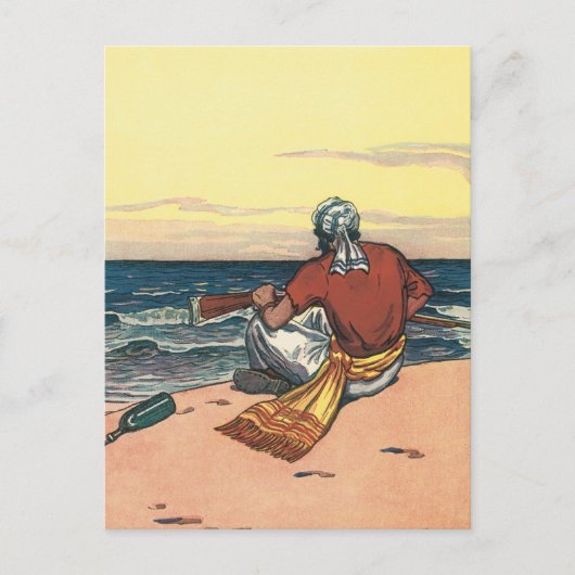 piraten, gemareend op een verlaten eiland briefkaart (Voorkant)