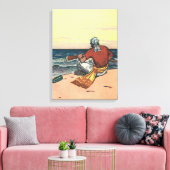 piraten, gemareend op een verlaten eiland canvas afdruk (Insitu (Woonkamer))