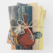  piraten, gemareend op een verlaten eiland inpakpapier vel (In situ)