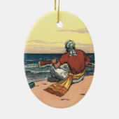  piraten, gemareend op een verlaten eiland keramisch ornament (Achterkant)