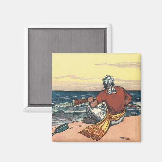  piraten, gemareend op een verlaten eiland magneet (Voorkant / Achterkant)