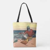 piraten, gemareend op een verlaten eiland tote bag (Achterkant)