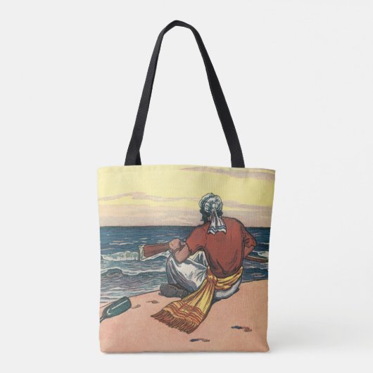  piraten, gemareend op een verlaten eiland tote bag (Achterkant)