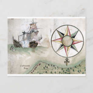 Piraten halen de koninklijke marine van de kust va briefkaart