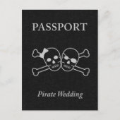 piraten-huwelijkspas uitnodiging briefkaart (Voorkant)