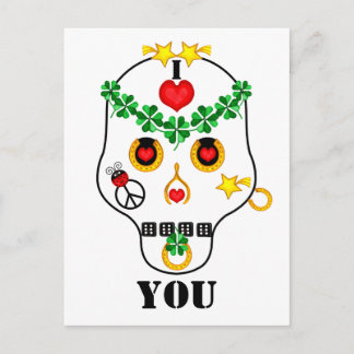 Piraten! Ik hou van... De schedel om te personalis Briefkaart