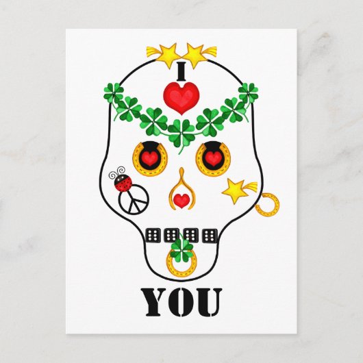 Piraten! Ik hou van... De schedel om te personalis Briefkaart (Voorkant)