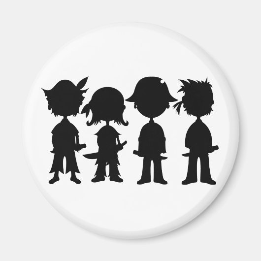 Piraten in Silhouet Magneet (Voorkant)