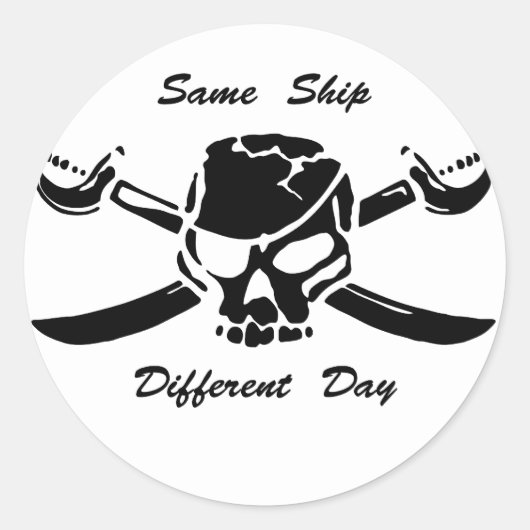 Piraten Jolly Roger hetzelfde schip verschillende  Ronde Sticker (Voorkant)